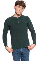 MĘSKI SWETER MUSTANG Emil C Henley GREEN GABLES 1008632 6432