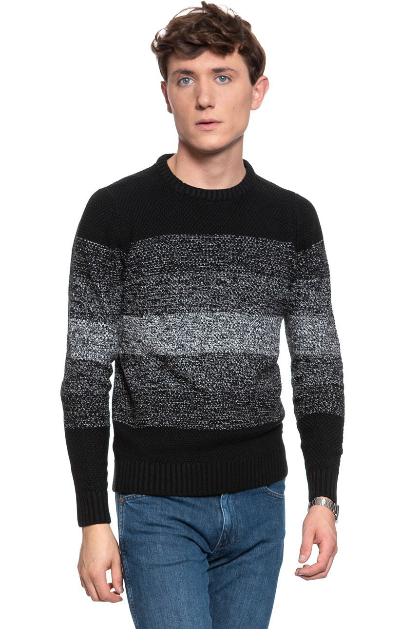 MĘSKI SWETER MUSTANG Emil C Blockstripe CAVIAR 1008640 4132