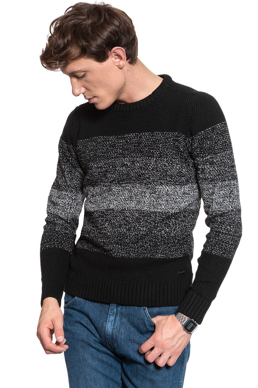 MĘSKI SWETER MUSTANG Emil C Blockstripe CAVIAR 1008640 4132