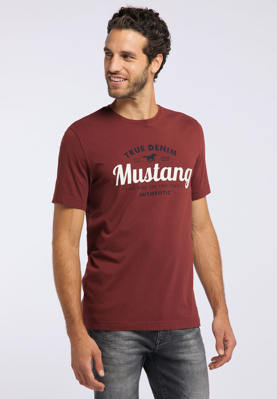 MUSTANG Alex C Print MĘSKI T-SHIRT KOSZULKA Z KRÓTKIM RĘKAWEM LOGO ANDORRA 1008701 3232