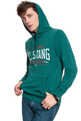 BLUZA MUSTANG Printed Hoodie DEEP TEAL 1009346 6433