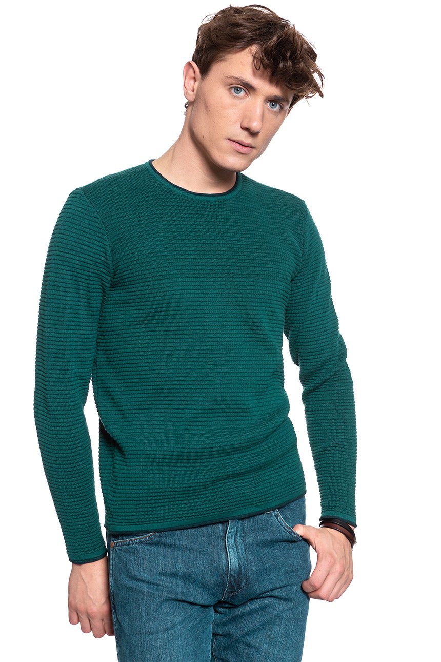 MĘSKI SWETER MUSTANG Emil C Doubleface DEEP TEAL 1009349 6433