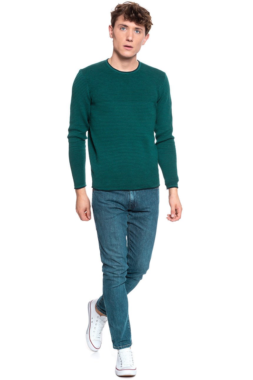 MĘSKI SWETER MUSTANG Emil C Doubleface DEEP TEAL 1009349 6433