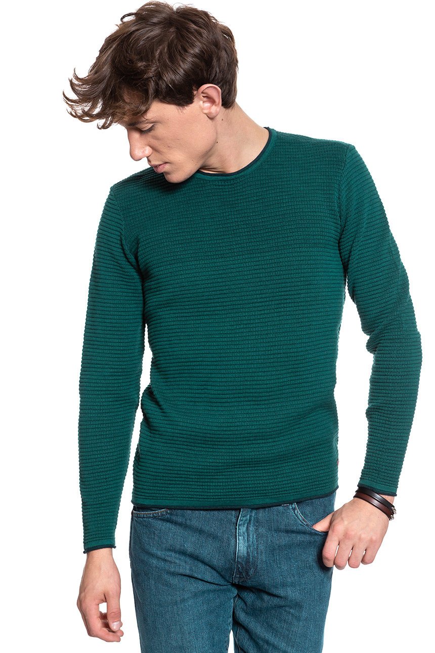 MĘSKI SWETER MUSTANG Emil C Doubleface DEEP TEAL 1009349 6433