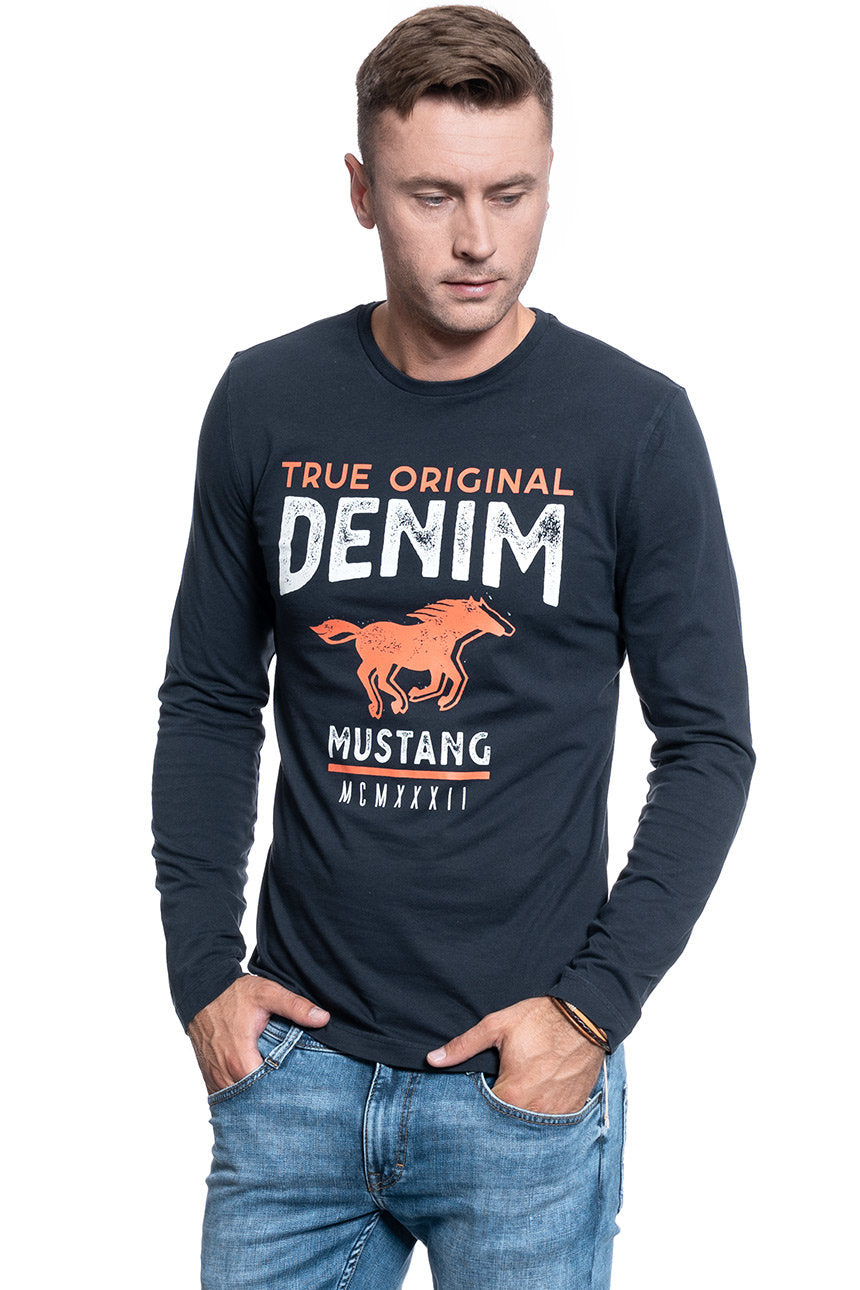 MUSTANG Adrian C Print MĘSKA KOSZULKA Z DŁUGIM RĘKAWEM LOGO 1008952 5323