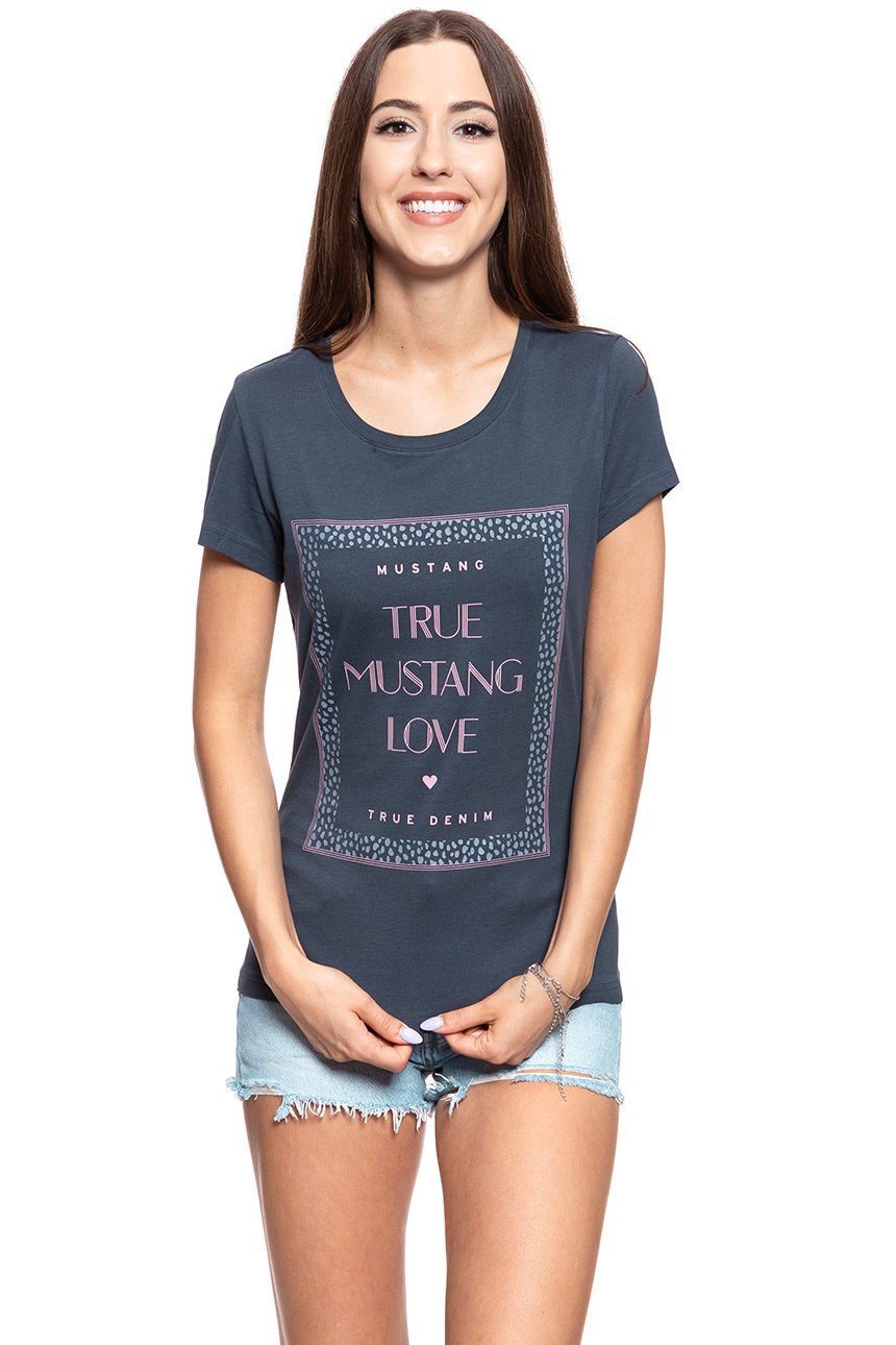 MUSTANG T SHIRT DAMSKI Alexia C Print Blue Nights 1008973 4085