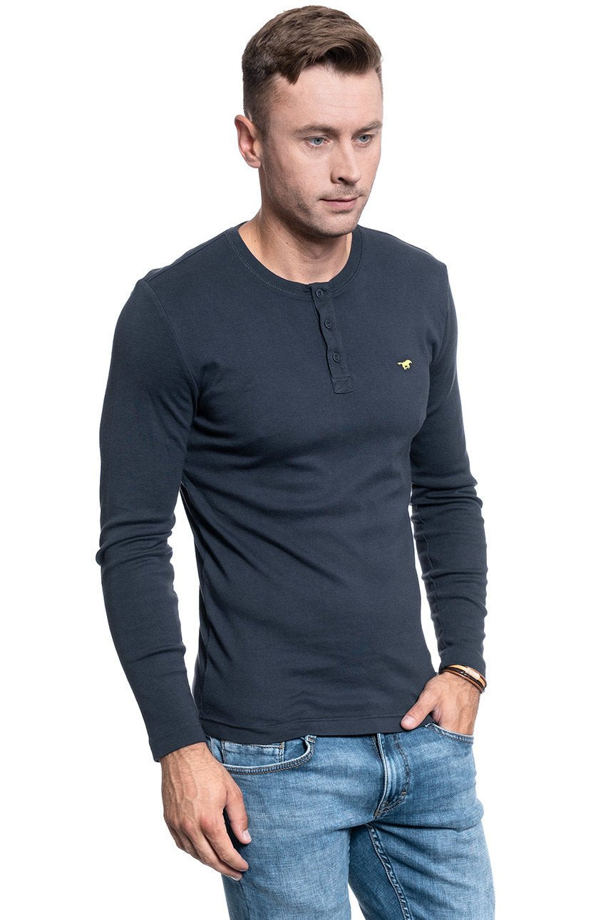 MĘSKA KOSZULA Z DŁUGIM RĘKAWEM MUSTANG ANTON BASIC HENLEY 1009248 4085