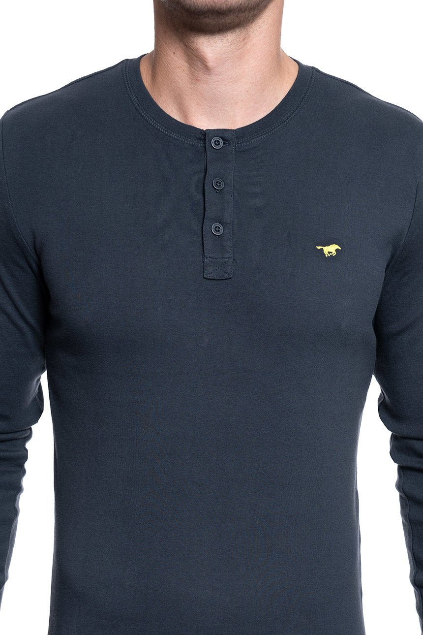 MĘSKA KOSZULA Z DŁUGIM RĘKAWEM MUSTANG ANTON BASIC HENLEY 1009248 4085