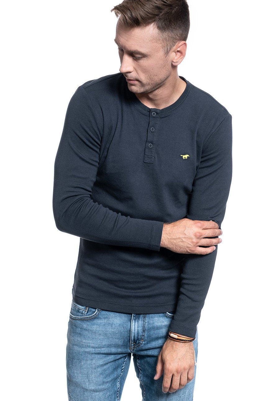 MĘSKA KOSZULA Z DŁUGIM RĘKAWEM MUSTANG ANTON BASIC HENLEY 1009248 4085