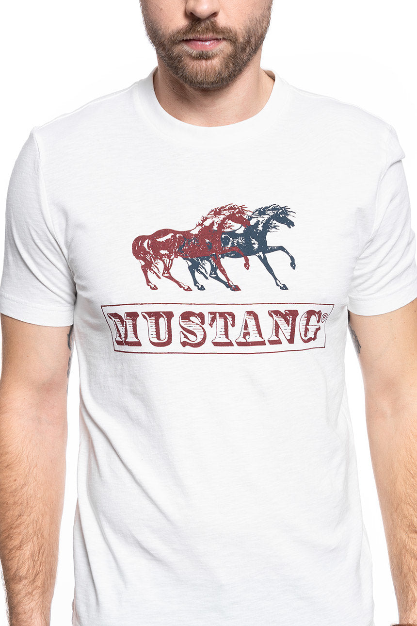 MĘSKI T-SHIRT MUSTANG T SHIRT Alex C Iconic CLOUD DANCER 1009377 2020