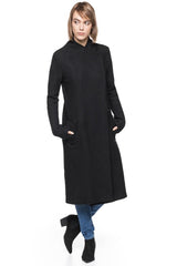 DAMSKI PŁASZCZ TOM TAILOR CLEAN COAT WITH DRAPED COLLAR CZARNY