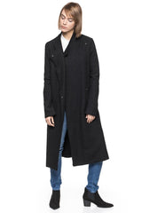 DAMSKI PŁASZCZ TOM TAILOR CLEAN COAT WITH DRAPED COLLAR CZARNY