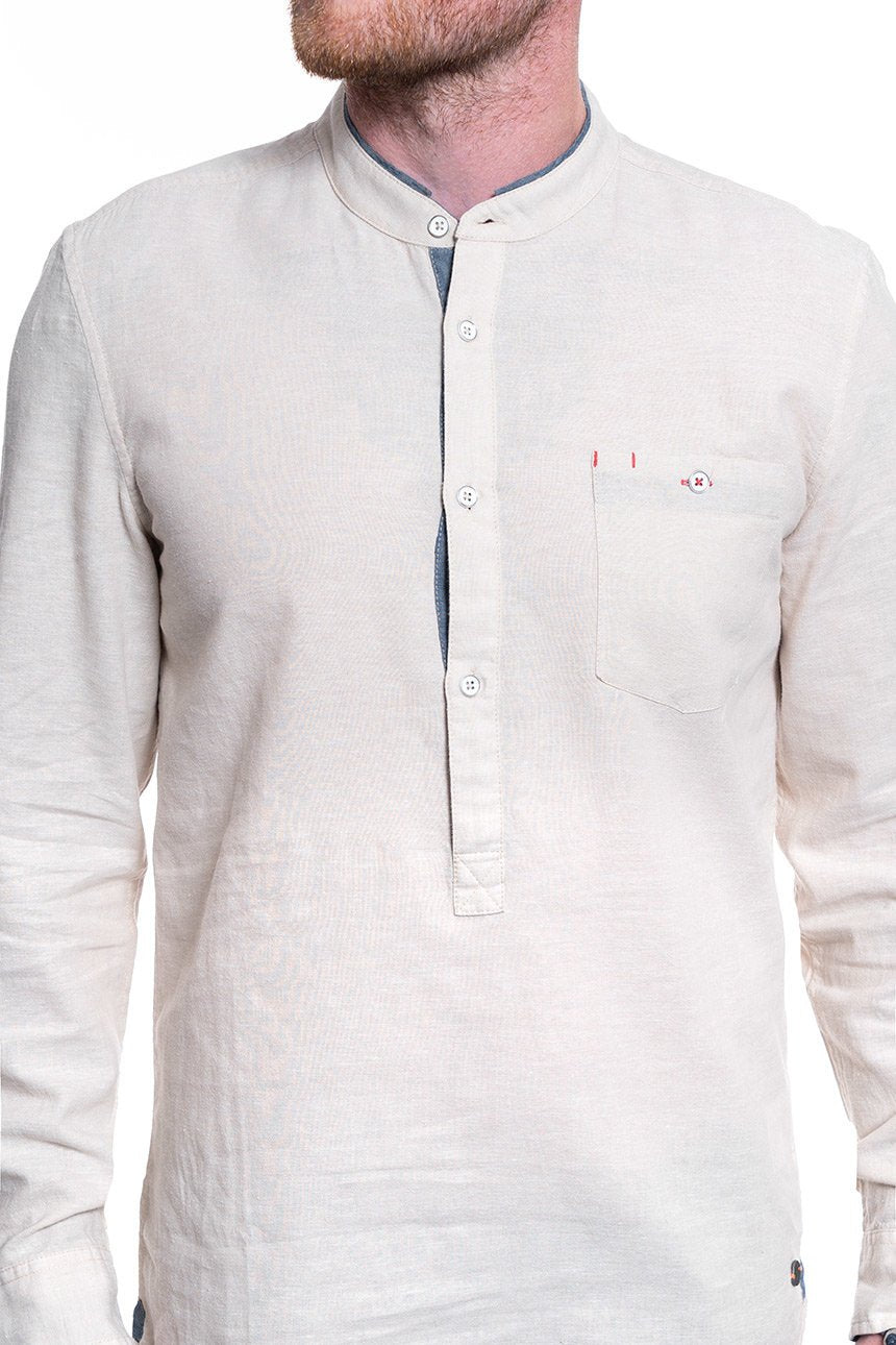 MĘSKA KOSZULA MATERIAŁOWA MUSTANG CASPER LINEN SHIRT 1009583 4014