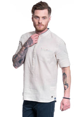 MĘSKA KOSZULA MATERIAŁOWA MUSTANG CASPER LINEN SHIRT 1009583 4014