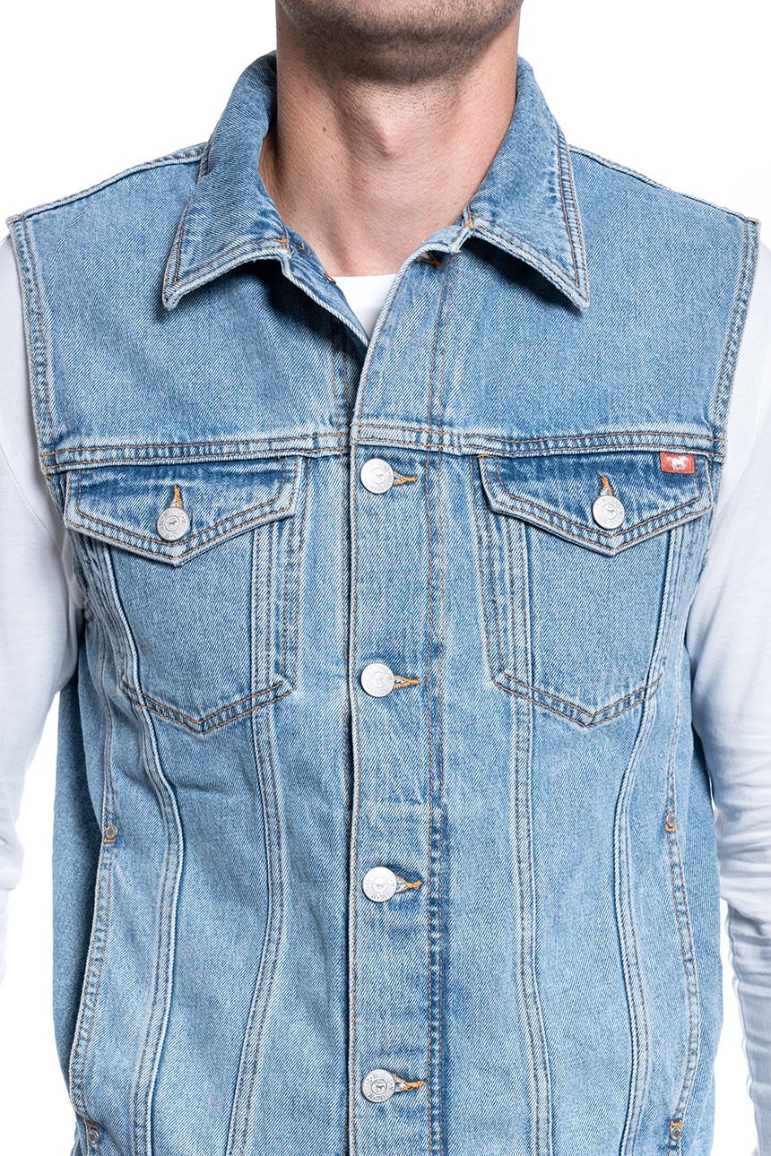 MĘSKI BEZRĘKAWNIK JEANSOWY MUSTANG BIKER VEST 1009610 5000 210