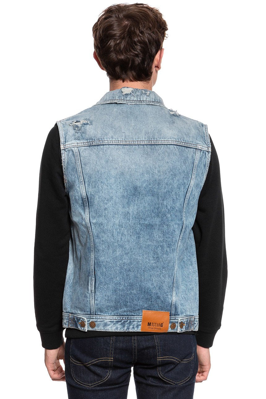 MĘSKI BEZRĘKAWNIK JEANSOWY MUSTANG Biker Vest 1009637 5000 217