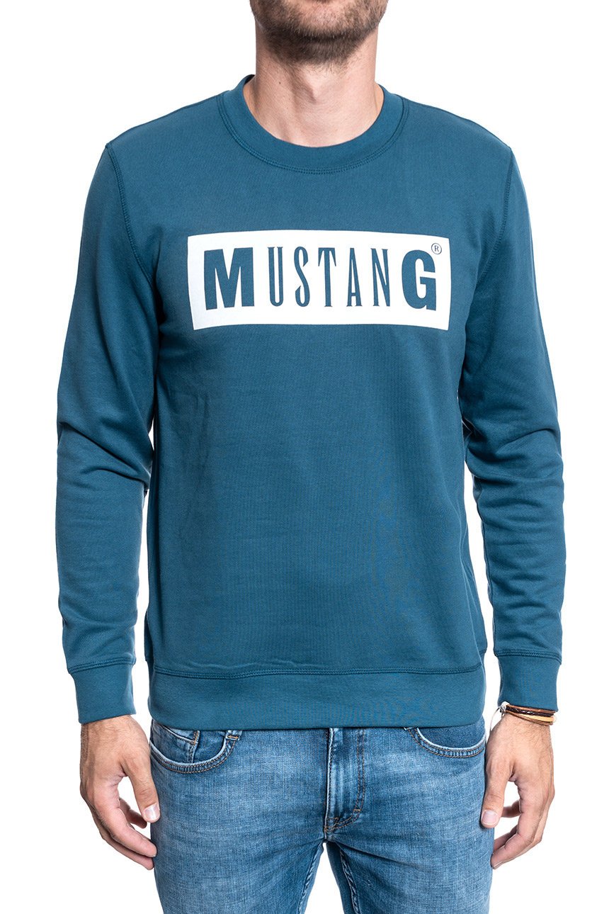 BLUZA MĘSKA MUSTANG Ben C Logo MAJOLICA BLUE 1009794 5243