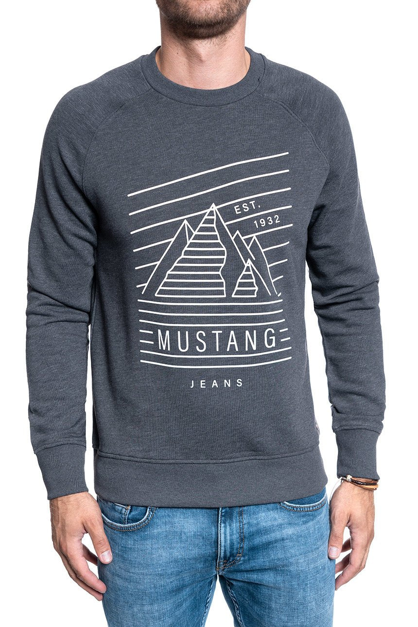 BLUZA MĘSKA MUSTANG Ben C Logo ANTHRA MELANGE 1009801 4151