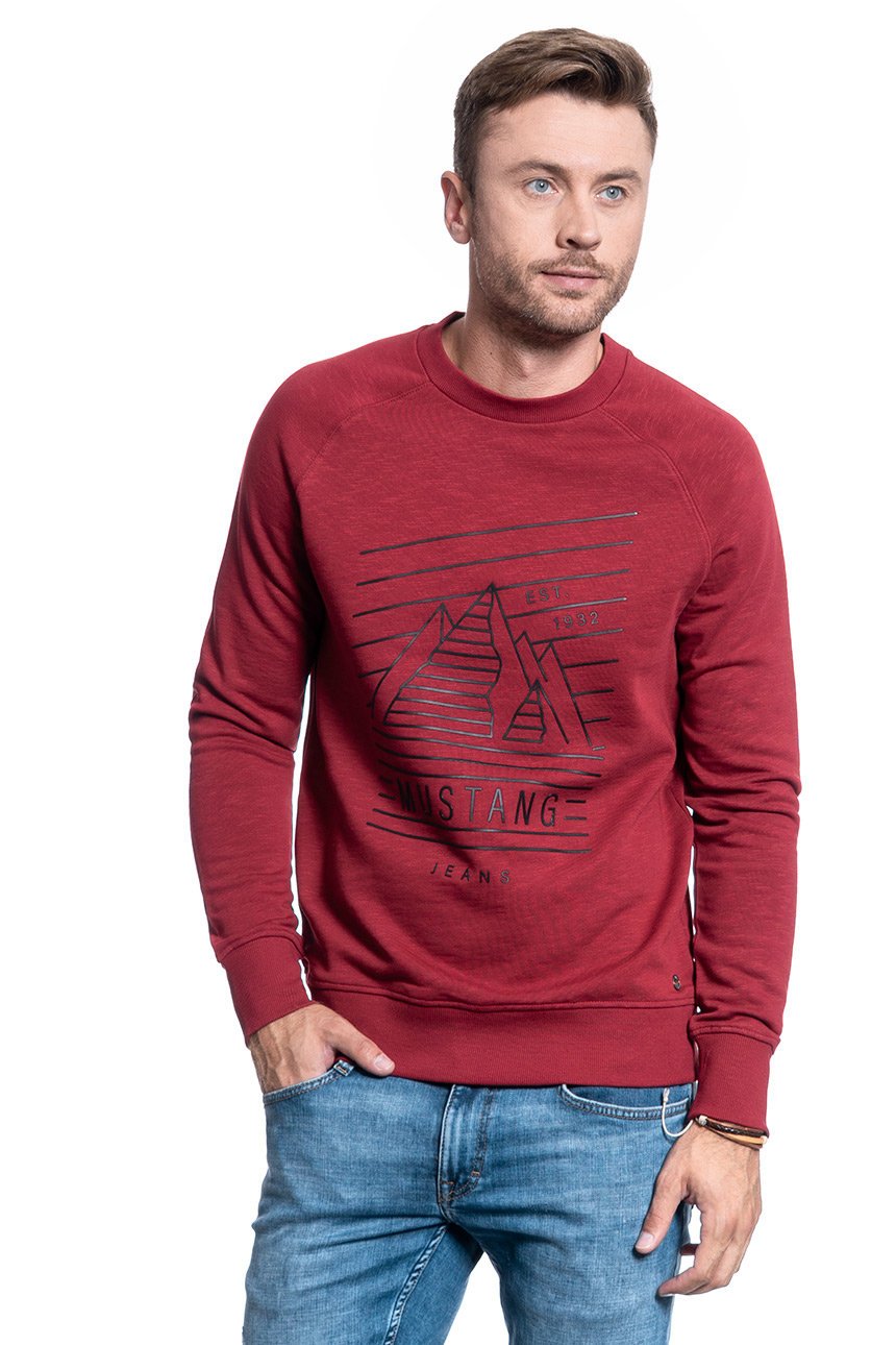 BLUZA MĘSKA MUSTANG Ben C Logo BIKING RED 1009801 7145