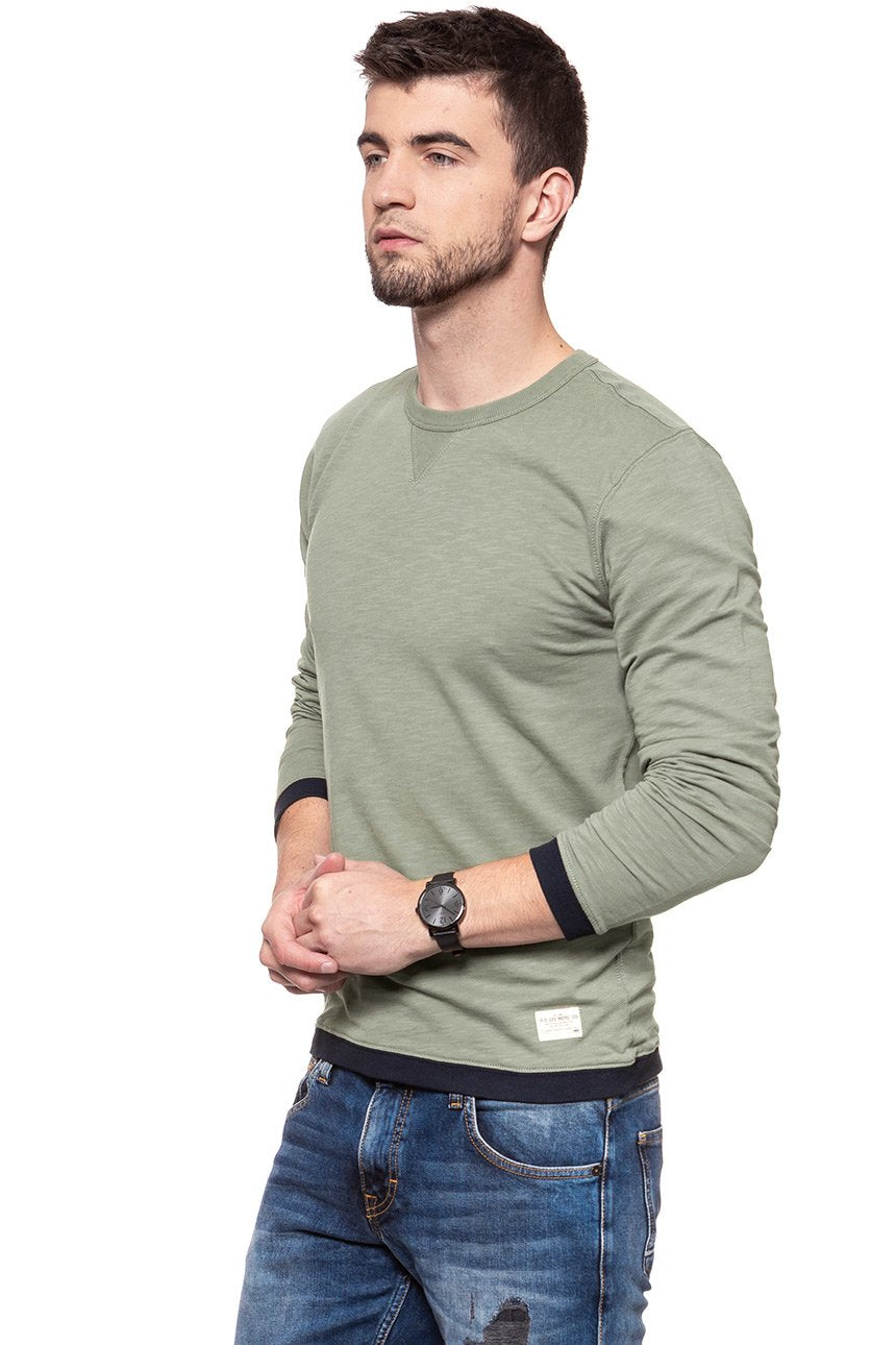 BLUZA MĘSKA LEE CREW SWEATSHIRT VETIVER GREEN REGULAR L81LGR28