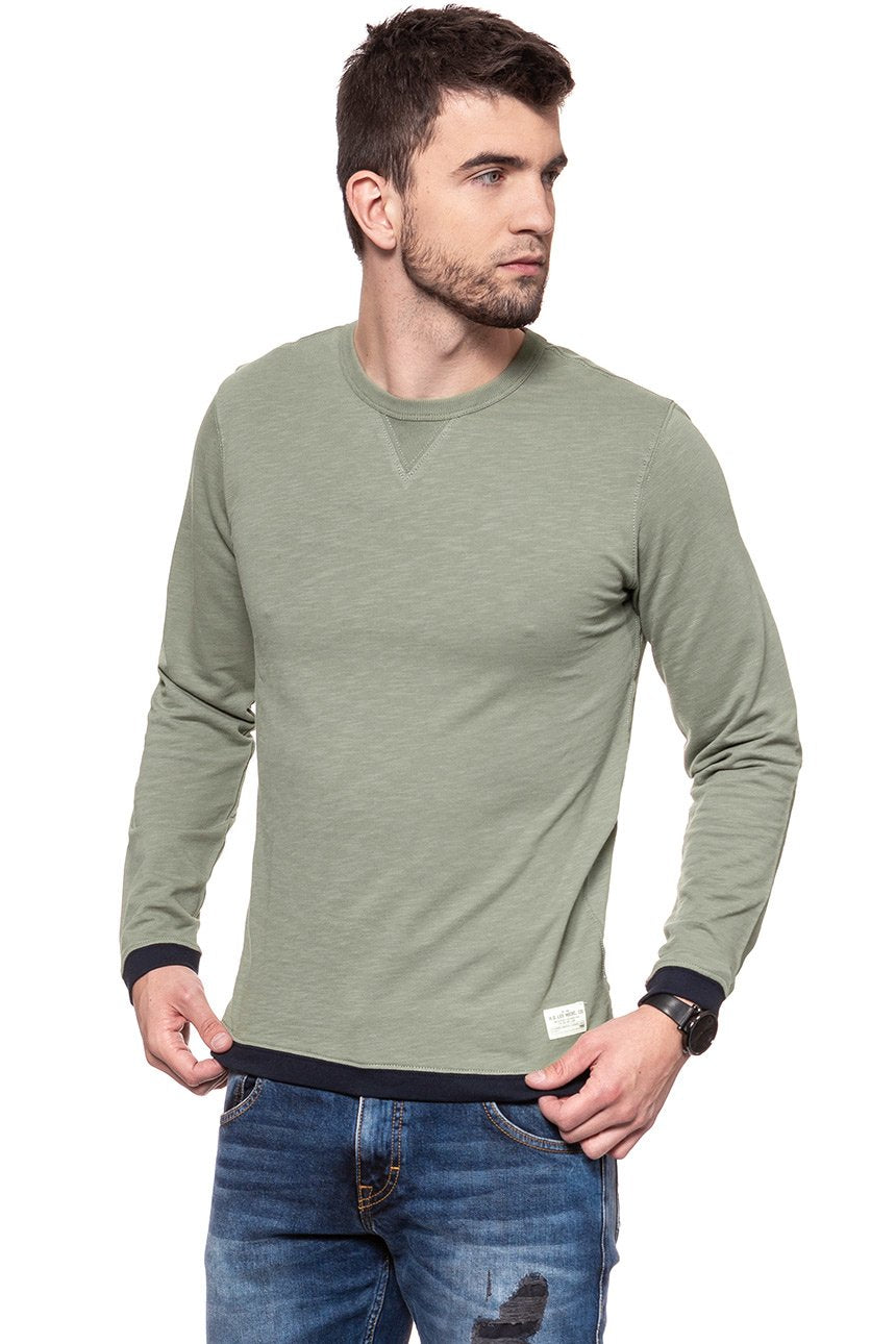 BLUZA MĘSKA LEE CREW SWEATSHIRT VETIVER GREEN REGULAR L81LGR28