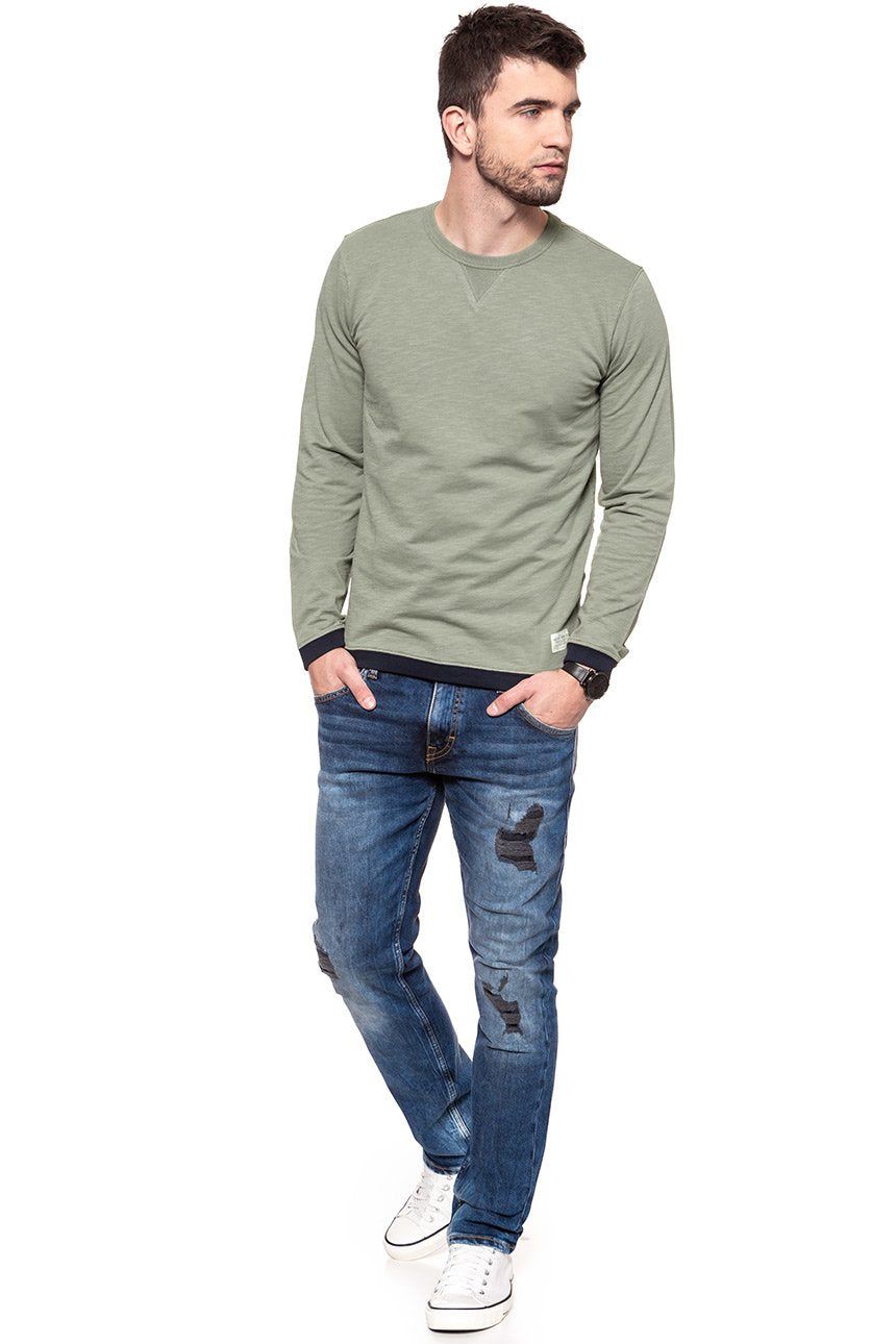 BLUZA MĘSKA LEE CREW SWEATSHIRT VETIVER GREEN REGULAR L81LGR28