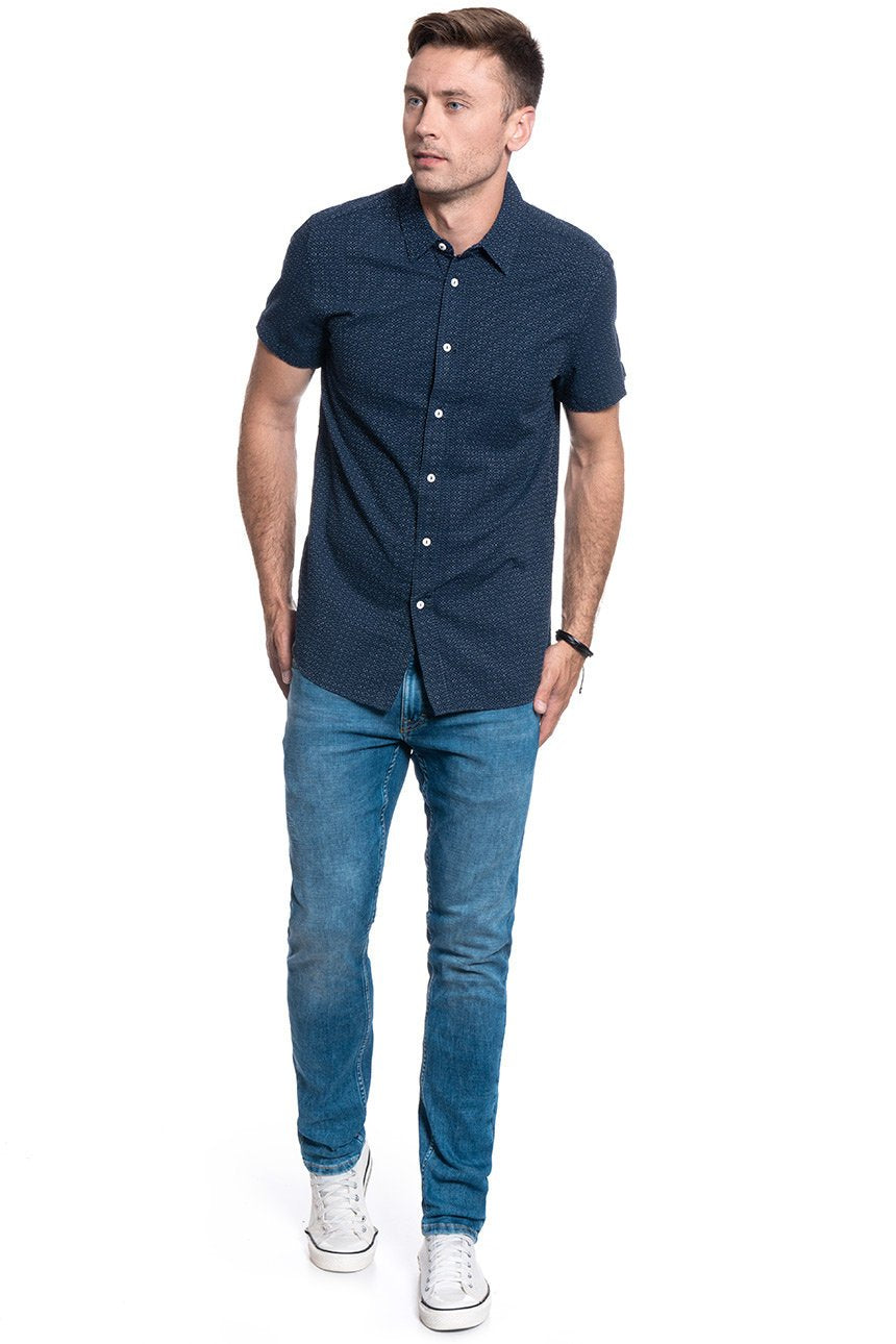 MĘSKA KOSZULA MATERIAŁOWA MUSTANG COLLIN DOBBY SHIRT 1009828 4136