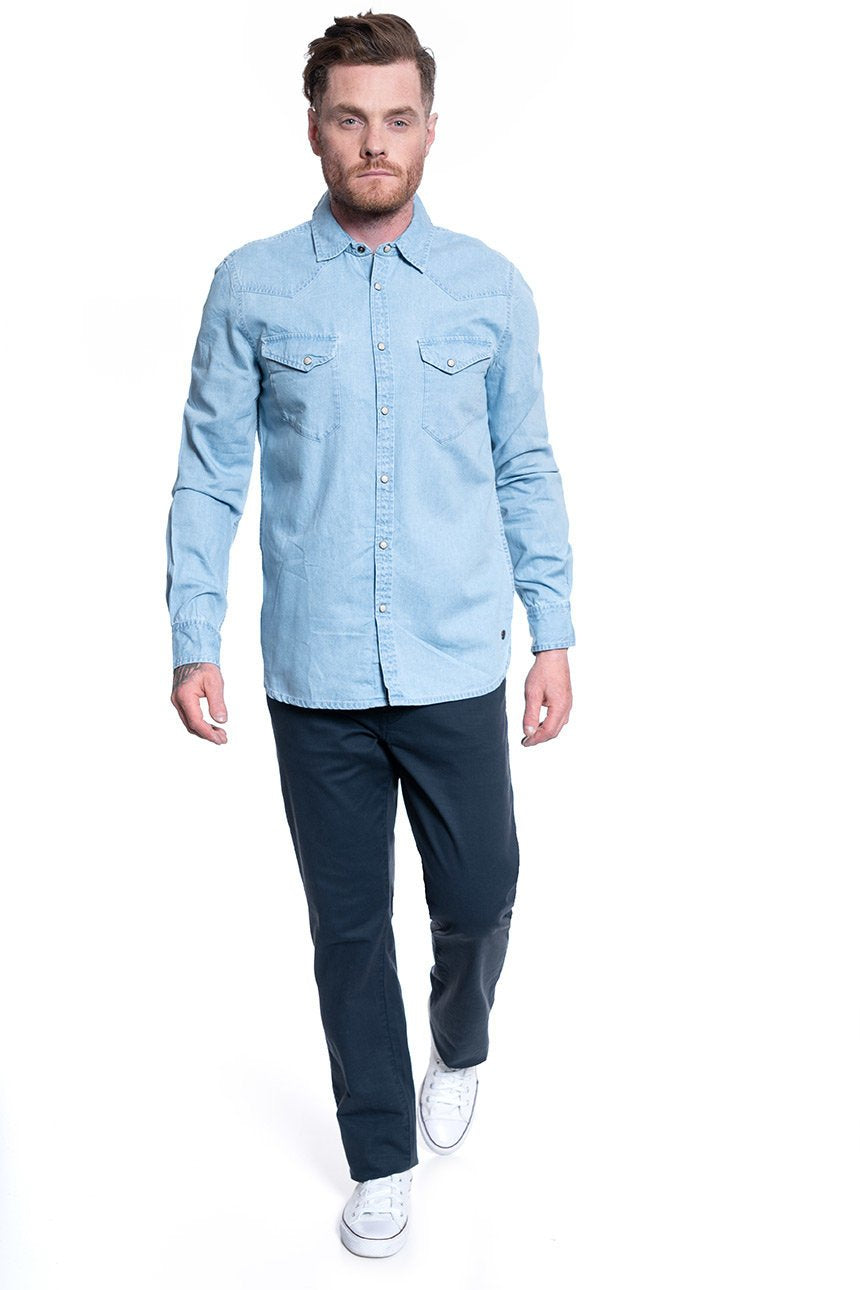 MĘSKA KOSZULA JEANSOWA MUSTANG CASPER DENIM WASH 1009896 5000 200