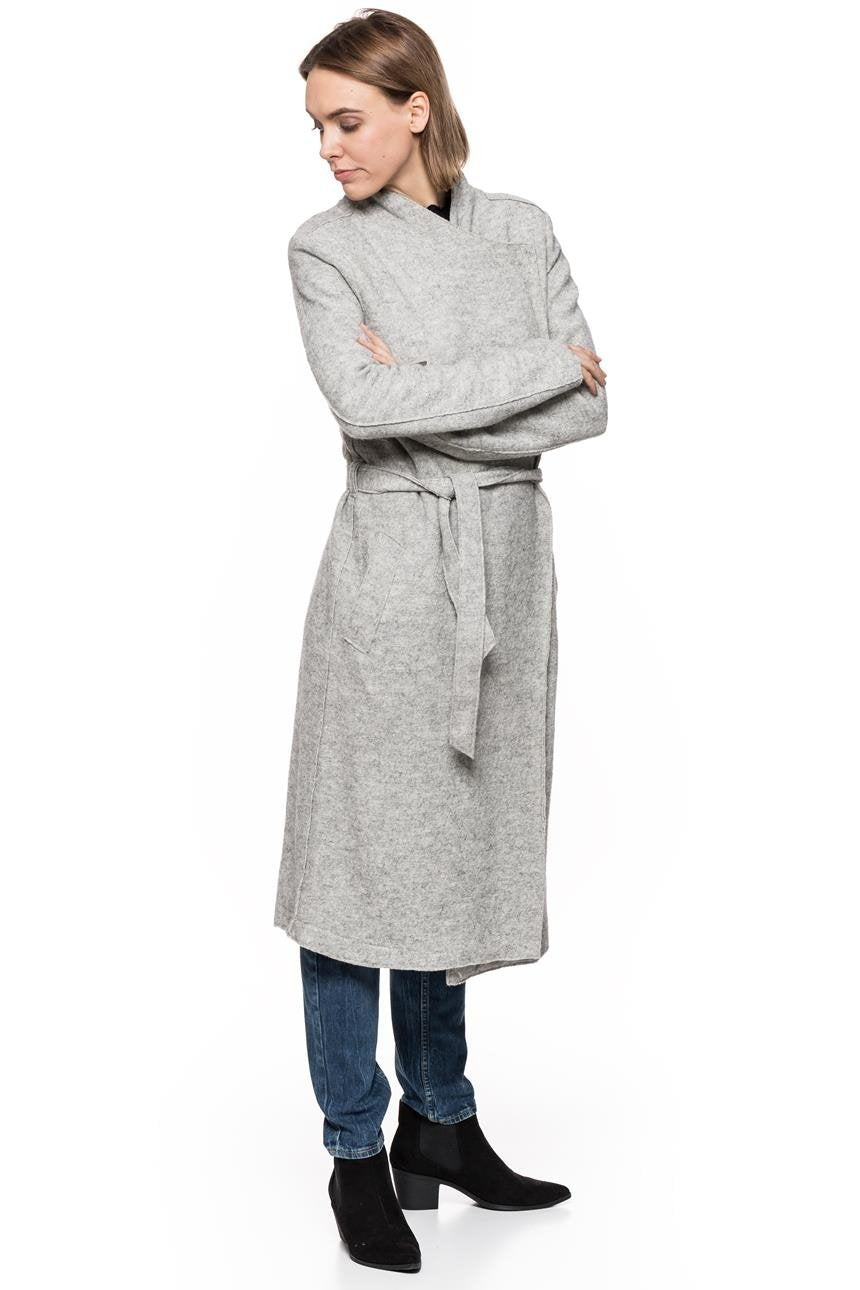 DAMSKI PŁASZCZ TOM TAILOR CLEAN COAT WITH DRAPED COLLAR SZARY