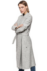 DAMSKI PŁASZCZ TOM TAILOR CLEAN COAT WITH DRAPED COLLAR SZARY