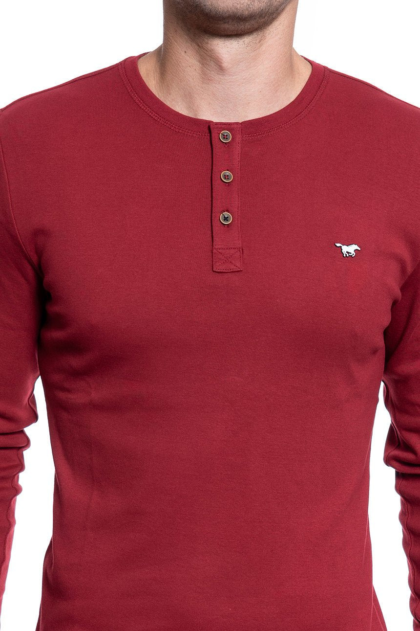 MĘSKI LONGSLEEVE MUSTANG ANTON C HENLEY BIKING RED 1009976 7145