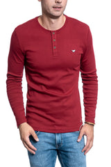 MĘSKI LONGSLEEVE MUSTANG ANTON C HENLEY BIKING RED 1009976 7145