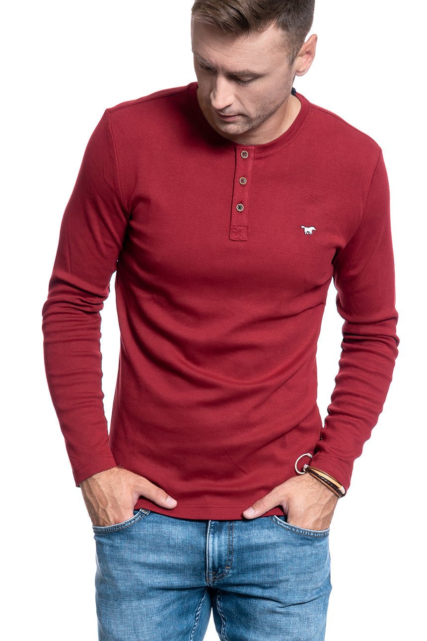 MĘSKI LONGSLEEVE MUSTANG ANTON C HENLEY BIKING RED 1009976 7145