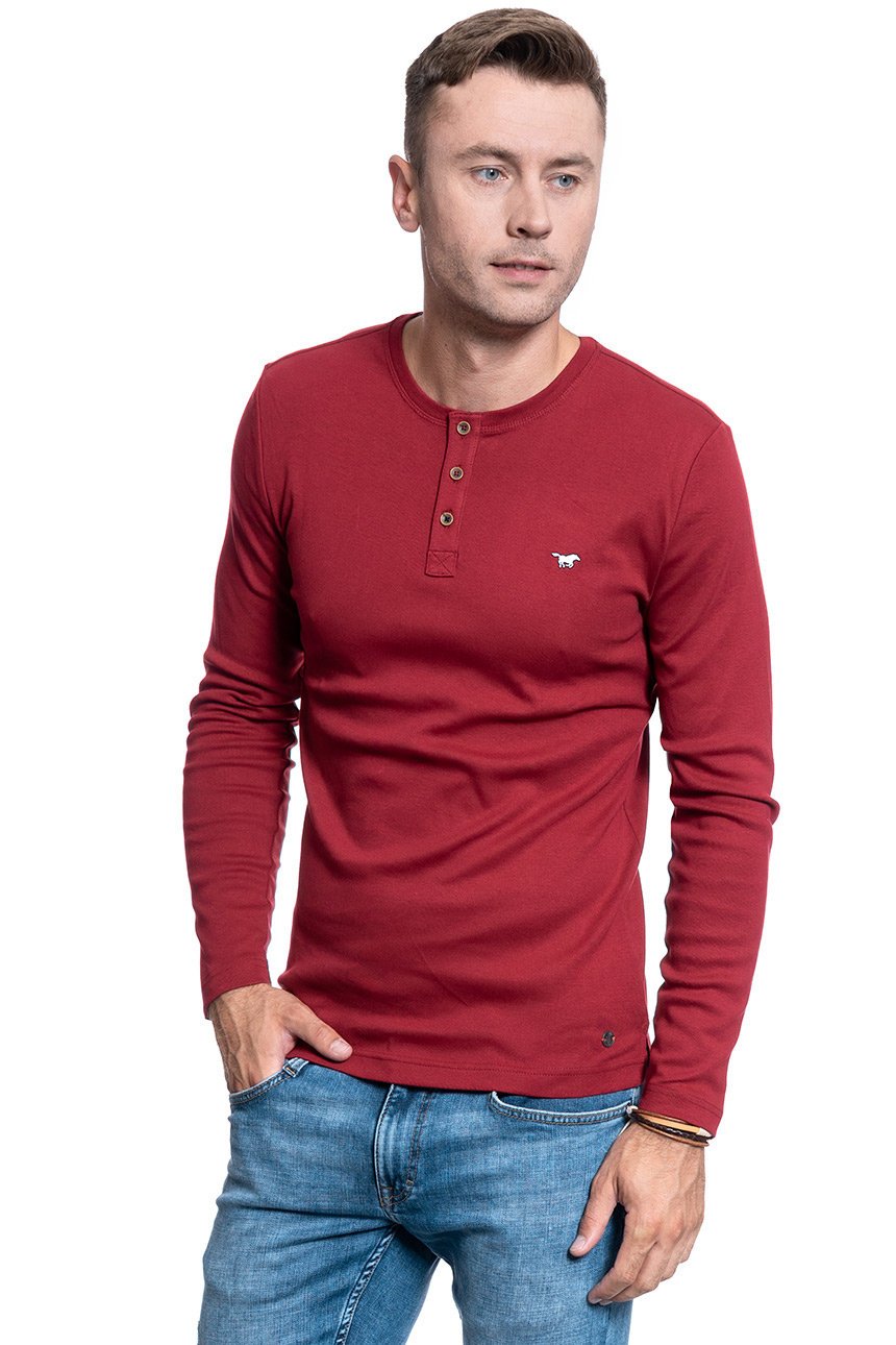 MĘSKI LONGSLEEVE MUSTANG ANTON C HENLEY BIKING RED 1009976 7145