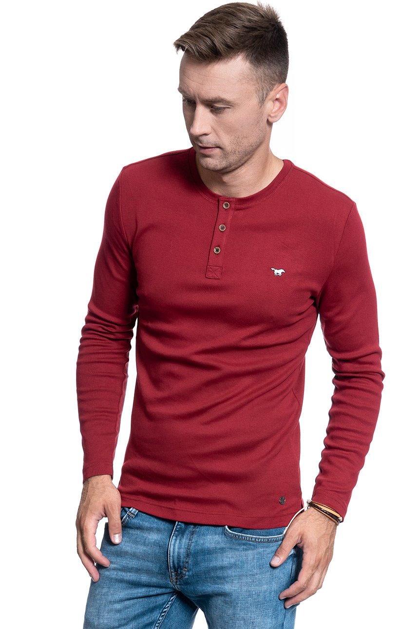 MĘSKI LONGSLEEVE MUSTANG ANTON C HENLEY BIKING RED 1009976 7145