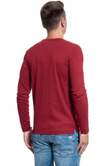 MĘSKI LONGSLEEVE MUSTANG ANTON C HENLEY BIKING RED 1009976 7145