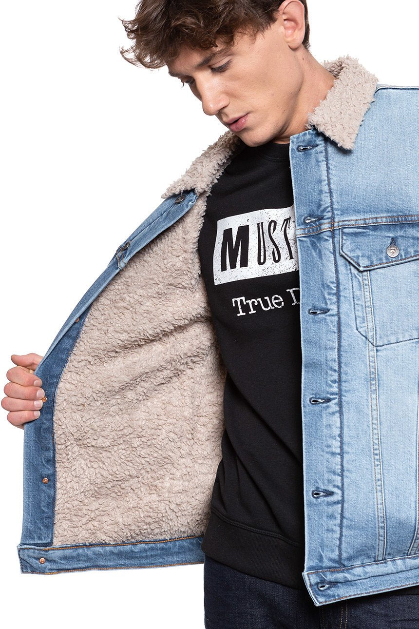 MUSTANG Dallas Shearling MĘSKA KURTKA JEANSOWA SHERPA 1010221 5000 313