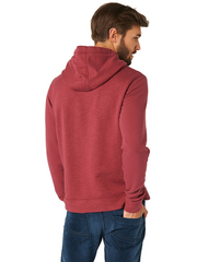 BLUZA TOM TAILOR WASHED HOODIE WITH PRINT DARK CLARET RED 25293850010 COL. 4480