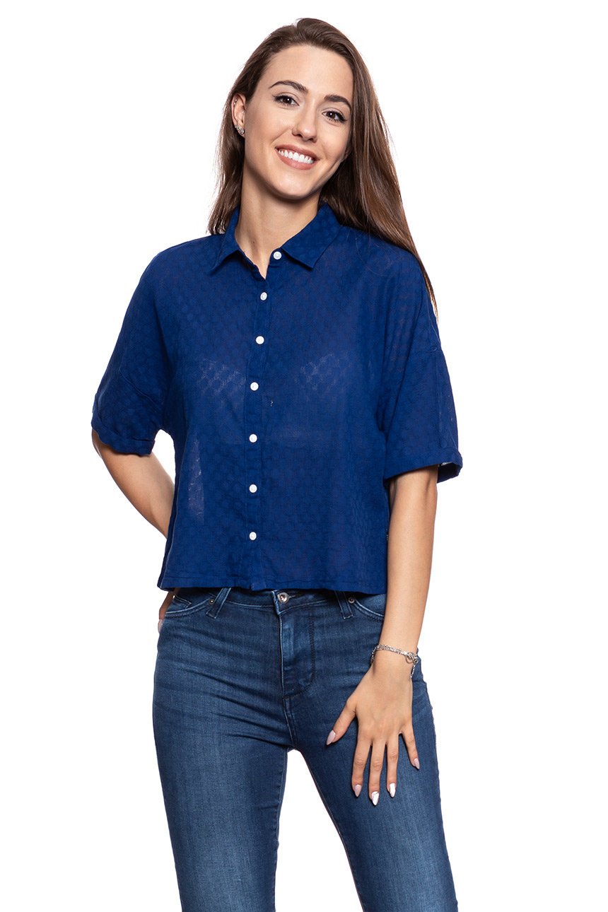 KOSZULA DAMSKA LEE CROPPED SHIRT BLUEPRINT L45BCDLH