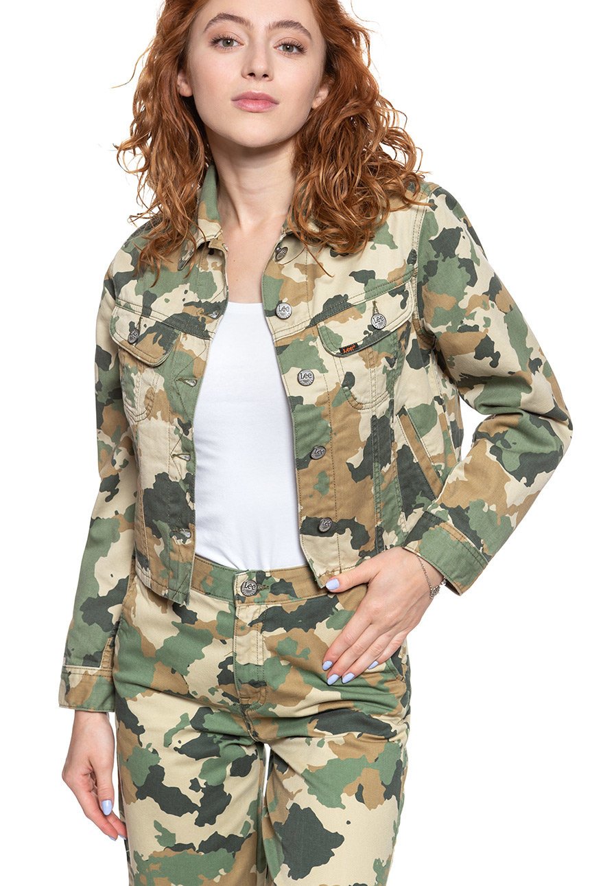 DAMSKA KURTKA JEANSOWA LEE CROPPED RIDER JACKET CAMOUFLAGE L54CCW03