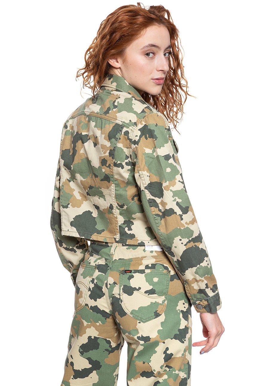 DAMSKA KURTKA JEANSOWA LEE CROPPED RIDER JACKET CAMOUFLAGE L54CCW03