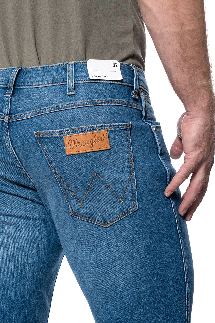 MĘSKIE SZORTY JEANSOWE WRANGLER 5 POCKET SHORT BLUE DODGE W14CFW886