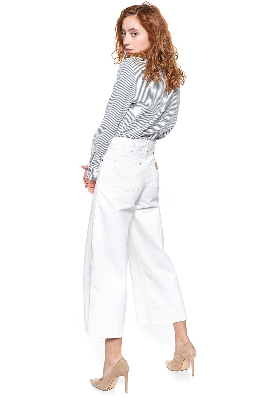 SPODNIE WRANGLER DAMSKIE WESTERN CULOTTE VINTAGE WHITE W260WMX1Y