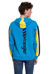 BLUZA WRANGLER B&Y HOODIE MEDITERRANEAN BLUE W6610HABR