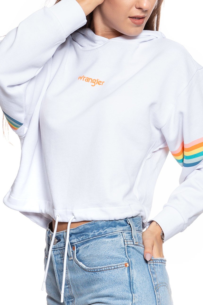 BLUZA WRANGLER SUMMER HOODY WHITE W6N1IG989