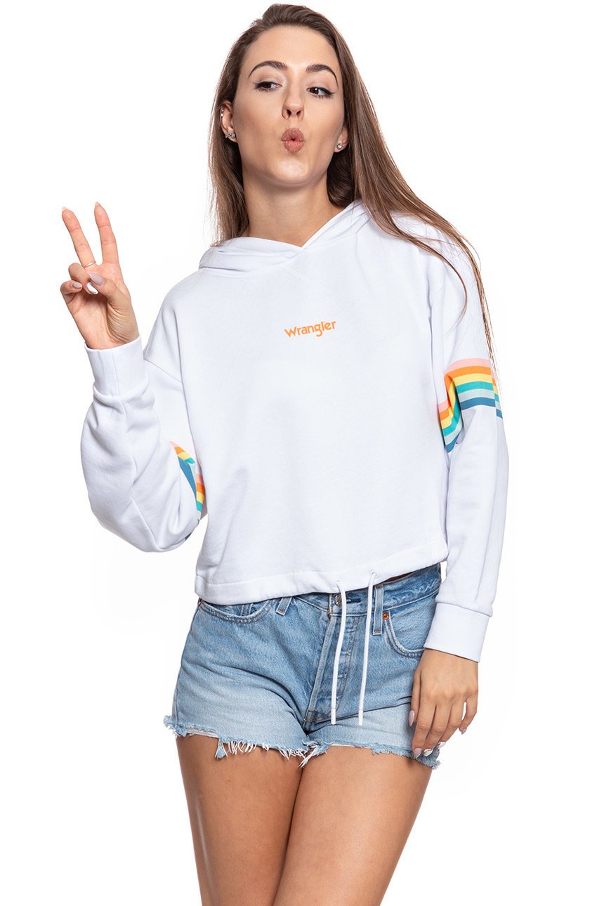 BLUZA WRANGLER SUMMER HOODY WHITE W6N1IG989