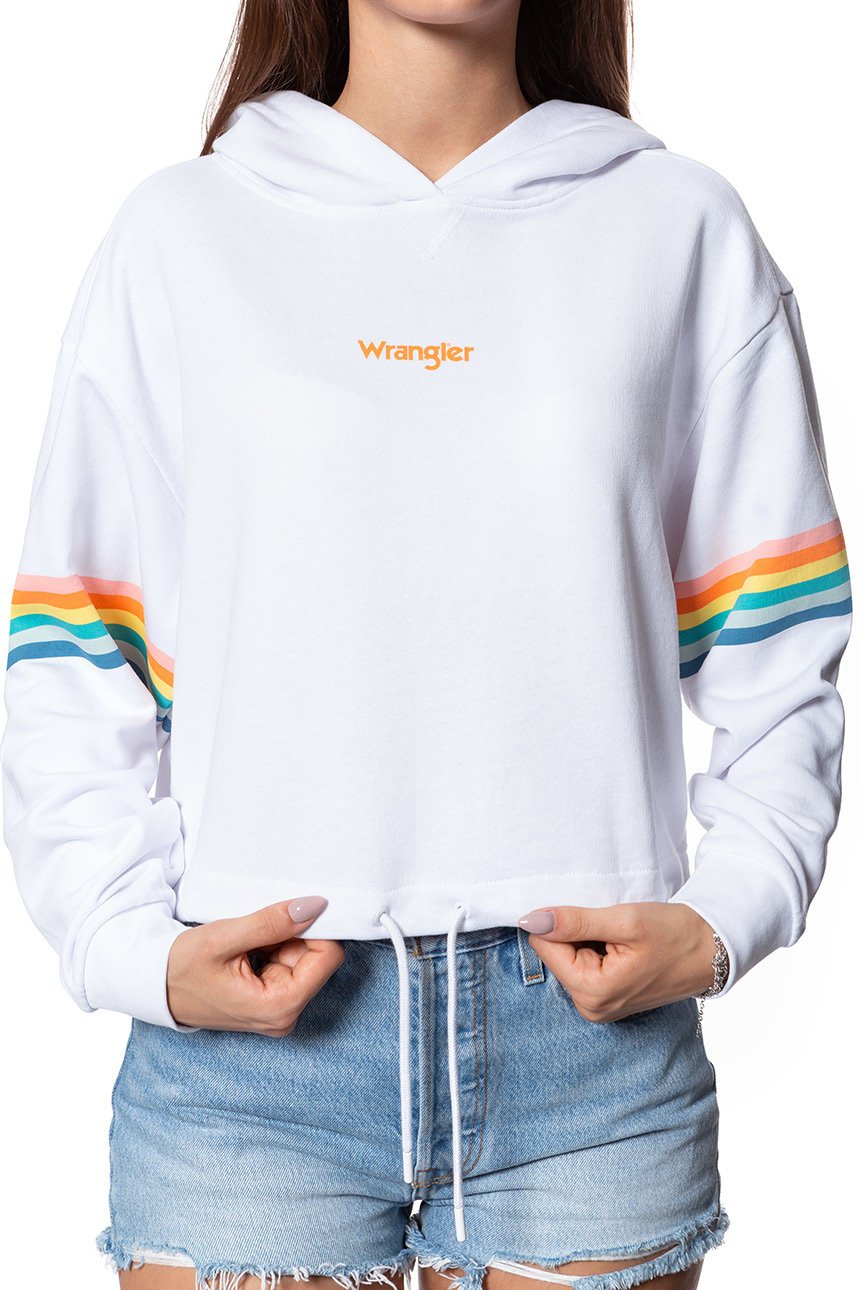 BLUZA WRANGLER SUMMER HOODY WHITE W6N1IG989