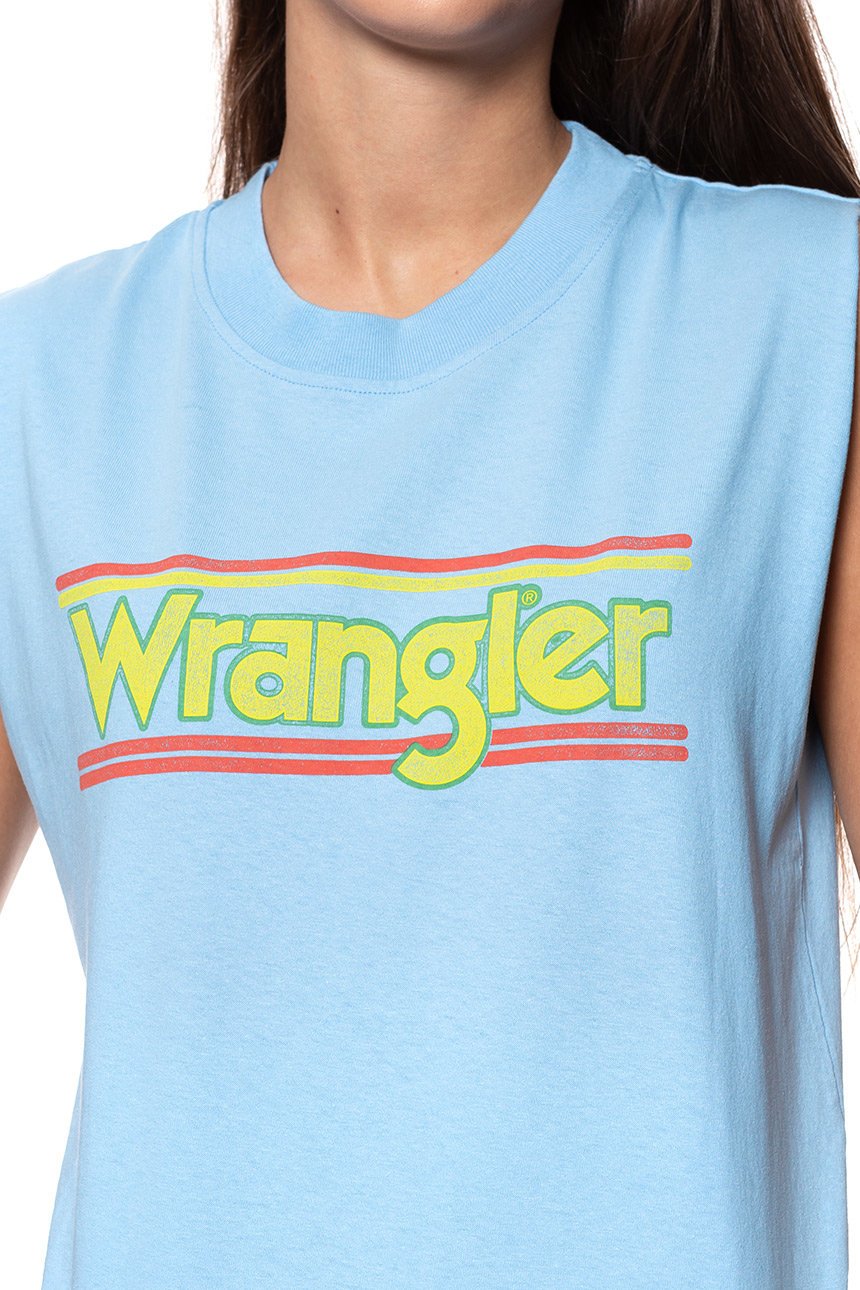 WRANGLER T SHIRT DAMSKI 80´S TANK CERULEAN W7014GFVT