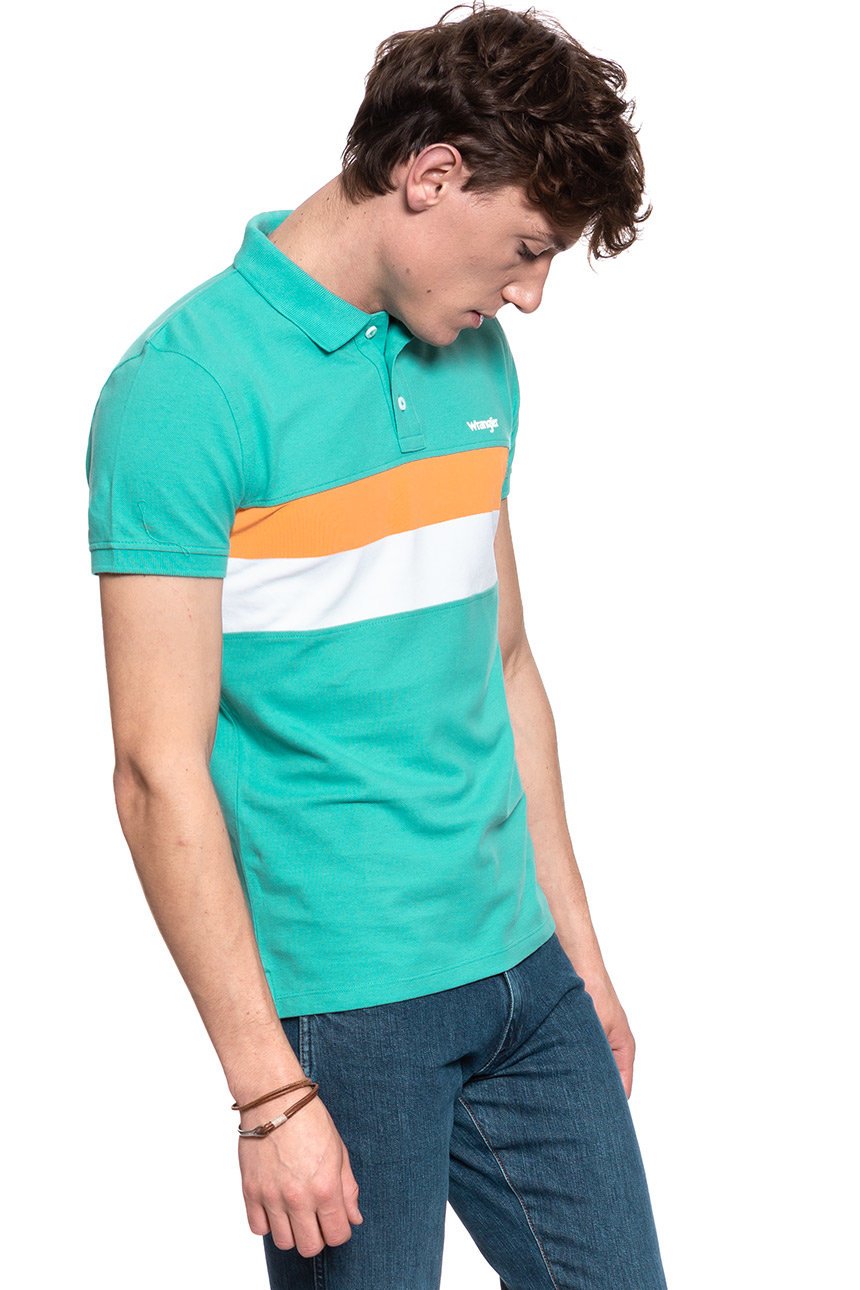 POLO WRANGLER SS STRIPE POLO LAGOON W7A8KA42C