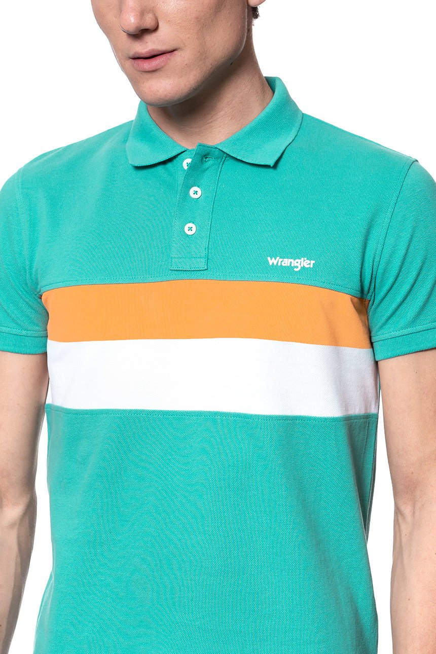 POLO WRANGLER SS STRIPE POLO LAGOON W7A8KA42C